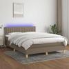 VidaXL Slat Bed Base with Mattress and LED, Upholstered Bed, Double Bed, Adult Bedroom Interior Bed, 3133873