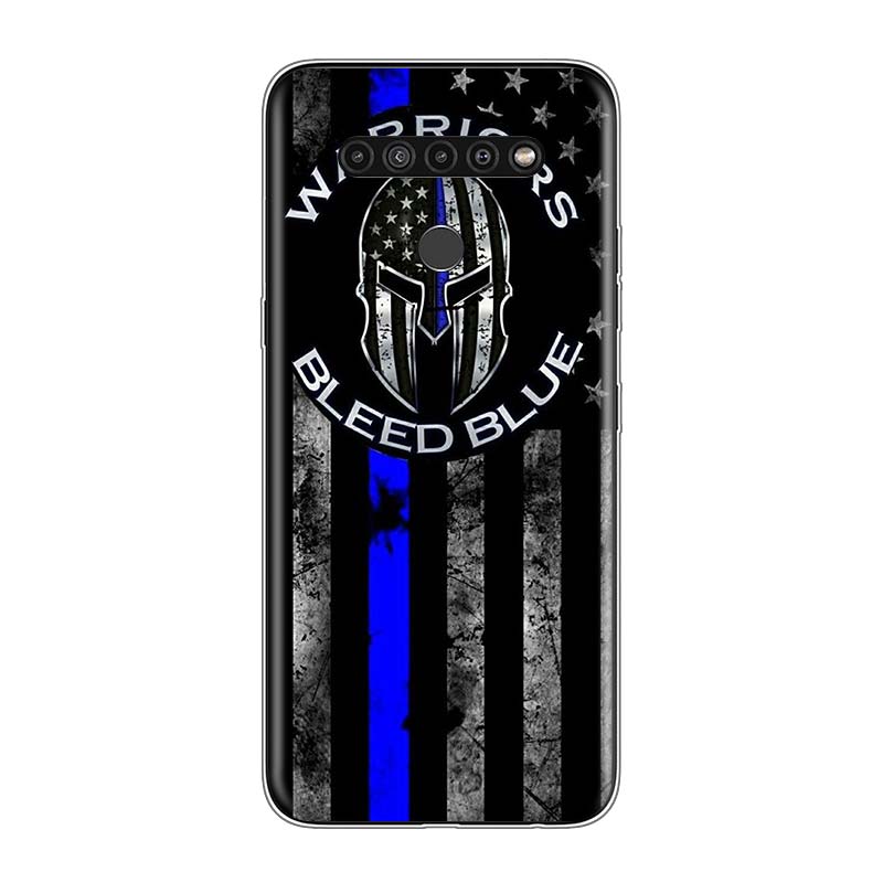 Thin Blue Line American Flag For LG V60 V50S V50 G8X G8S G8 G7 ThinQ 5G K61 K51S K41S K30 K20 Q60 Q9 Soft Phone Case
