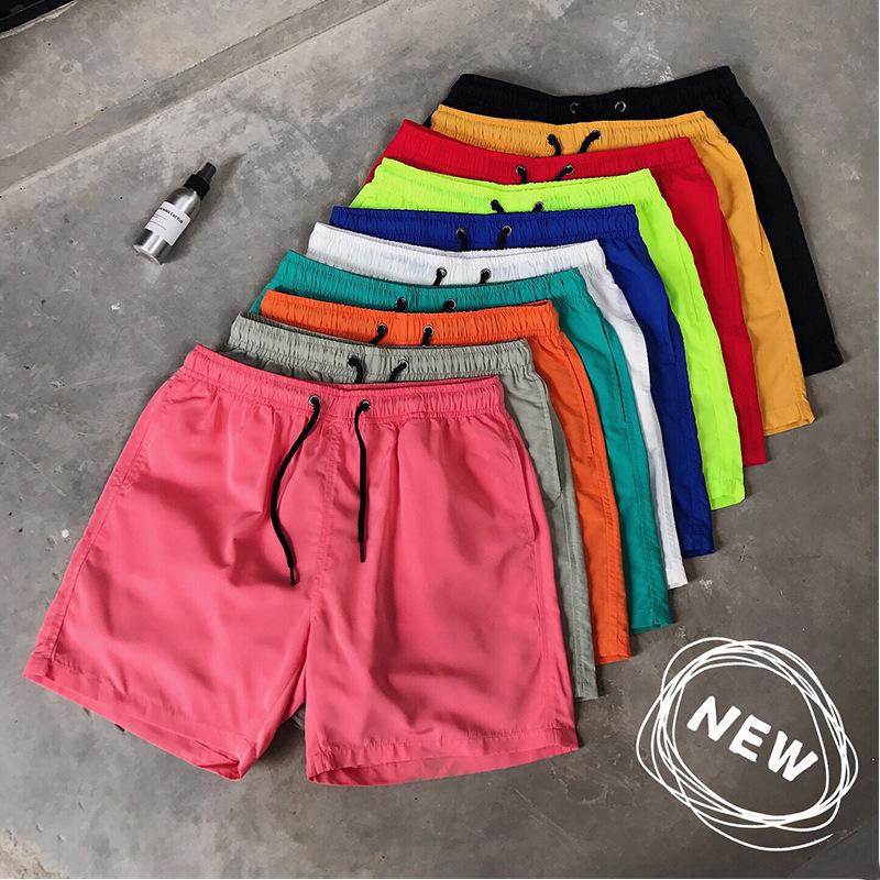 Summer Men's Casual Shorts Candy Colored Five Quarter Pants Men's Sports Loose Quick Drying Thin Beach Pants Shorts Men’s