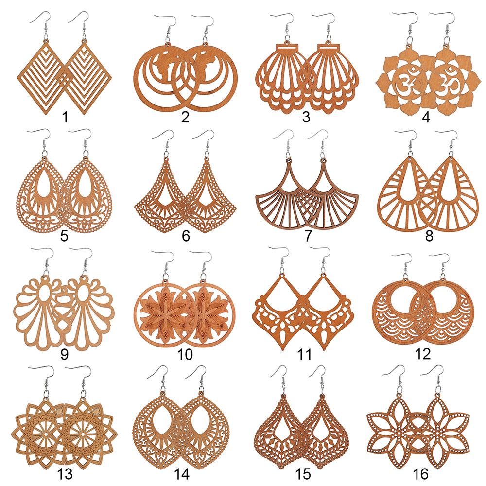 Jewelry Bohemian Wooden Earring Making African Pendant Dangle Earrings