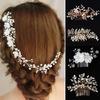 Western Wedding Fashion Headdress For Bride Handmade Crown Floral Pearl Hair Accessories Ornaments