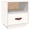 VidaXL Bedside Table White 40x34x45 Cm Solid Pine Wood818297