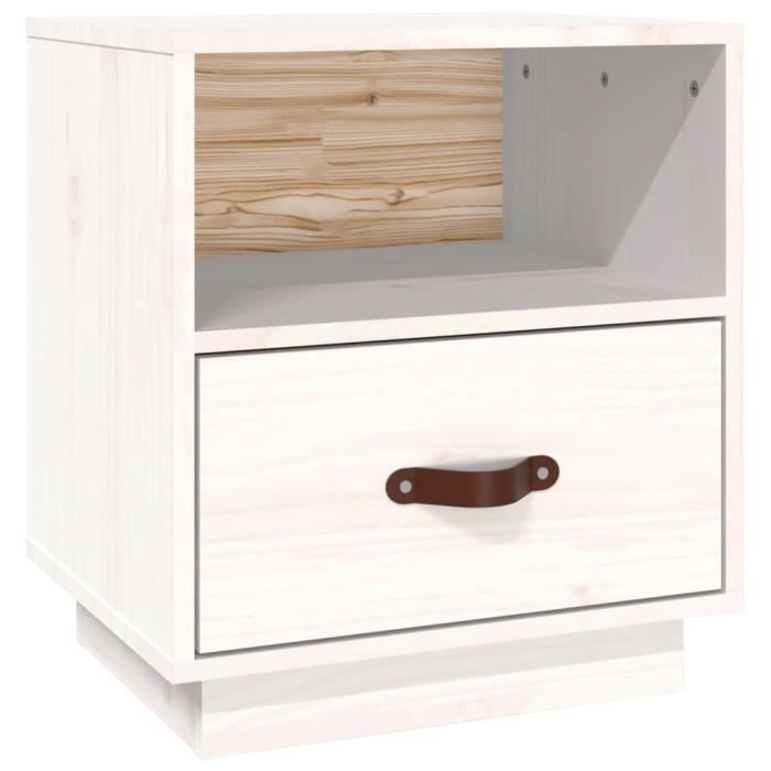 VidaXL Bedside Table White 40x34x45 Cm Solid Pine Wood818297