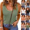 2023 Women's Spring & Autumn Vest: Comfortable Casual Solid Color U-Neck T-Shirt