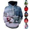 Autumn Men's Adult Sweatshirt Santa Claus Cartoon 3D Print Hoodie