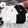 Women's Summer Cartoon Cotton Cute Pattern Printing T-shirt Fashion Loose Fun Plus Size Bf Style Small Couple Half Sleeve