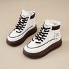Autumn and Winter New Breathable Student Sneakers Heightened Versatile Velvet Thickened High-top Warm Soft-soled Snow Boots