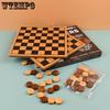 WTEMPO 1PC International Chess Board Game Jumping Chess Pieces Home Chess Board Checkers Black and White Go Gobang Monopoly Game Chess Sets