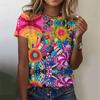 Fashion Summer Colorful Graffiti 3D Print T-shirts Women Streetwear Casual Short Sleeve Women's T-shirts
