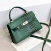 Suni Light Luxury Cow Oil Fruit Green Crocodile Pattern Advanced Sense Small Female Bag 2023 New Handheld One Shoulder Crossbody Bag