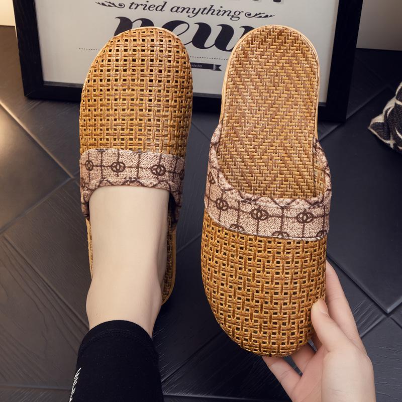 Fashion Home Indoor Linen Slippers Men Women 2025 Summer New Retro Style Couple Home Slippers Non-Slip and Wear-Resistant Couple Sandals