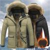 New Winter Fashion Men's Plus Fleece Hooded Jacket Jacket Plus Fleece Warm and Cold-proof Men's Padded Jacket