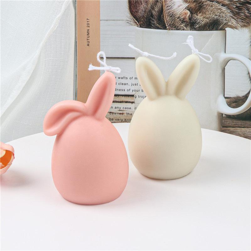 Easter Egg Bunny Silicone Candle Mold 3D Faceless Rabbit Head Aroma Soap Plaster Resin Mould Candle Making Supplies Home Decor