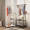 Floor-Standing Coat Rack Triangle Pulley Clothes Racks with Wheels Household Simple Coat Shelf Bedroom Hanging Clothes Rack