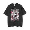 Anime Women's T-Shirt Gothic Printed T-Shirt Hip Hop Streetwear Punk Summer Vintage Washed Oversized Top Women's Clothing