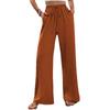 Women's Pant Fashion Solid Colour Elastic Waist Trailing Wide Leg Pants Casual Pants