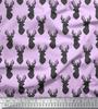 Purple Japan Crepe Satin Fabric Stencil Elk Mount Face Fabric Prints By Metre 42 Inch