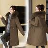 One-piece, Three-wear Jacket for Women with Inner Liner, Mid-length, Over-the-knee Detachable Cotton Jacket, Thickened Cotton Jacket