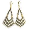 [M1910] - Designer Earrings 'Sissi' Golden Beige