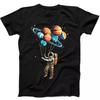 Astronaut In Space Planets Balloons Solar System Funny Gift Black T Shirt 238