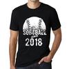 Men’s Vintage Tee Shirt Graphic T Shirt Softball Since 2018 Deep Black