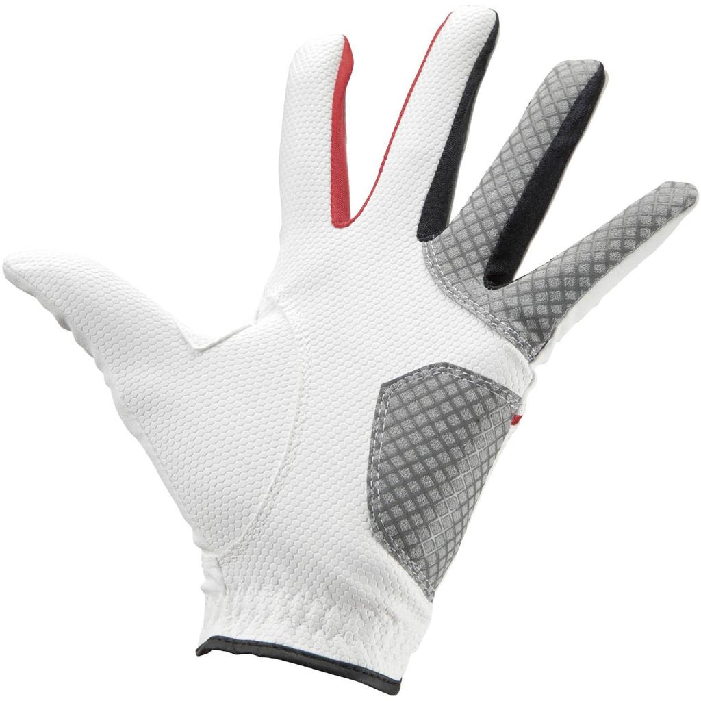 Mizuno ComfiGrip Golf Left Synthetic Leather with Silicone 5MJML253 Gloves, Men's, Hand, Leather/Artificial Print, White/Red, 23cm,