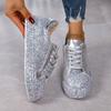 Sneakers Woman Shoes Casual Platform Sneakers Women Shiny Bling Silver Beautiful Breathable Vulcanized Shoes
