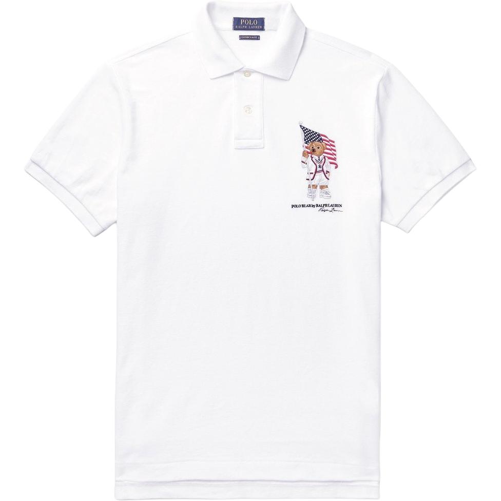 Polo Ralph Lauren SS25 Custom Slim Fit Bear Logo Embroidered Short Sleeve Polo Shirt Men Tops 710803286-001