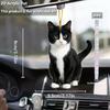 2D Acrylic Small Black Cat Pendant Flat Cat Car Rearview Mirror Decoration Pendant Pet Enthusiast Keychain