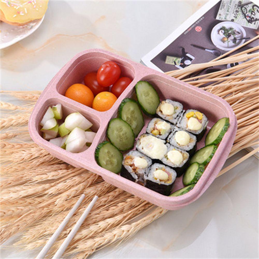 Durable Dinnerware Wheat Straw Food Fruit Container Picnic Storage Boxs Lunchbox Lunch Box