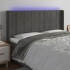 VidaXL LED Headboard Bedroom Furniture Double Bed Accessory Head of Bed Frame Interior Dark Grey 3124103
