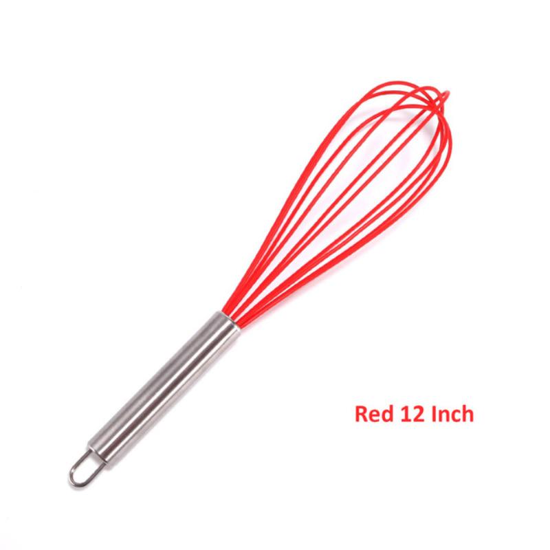 1PC Manual Egg Beater High Quality Stainless Steel Silicone Balloon Whisk Cream Mixer Milk Shake Mixing Stiring Tools 8/10/12 Inch