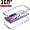 Double-sided Transparent 360 Protection TPU Anti-drop Mobile Phone Case for iPhone Samsung Huawei Honor Xiaomi Redmi OPPO Realme Vivo OnePlus