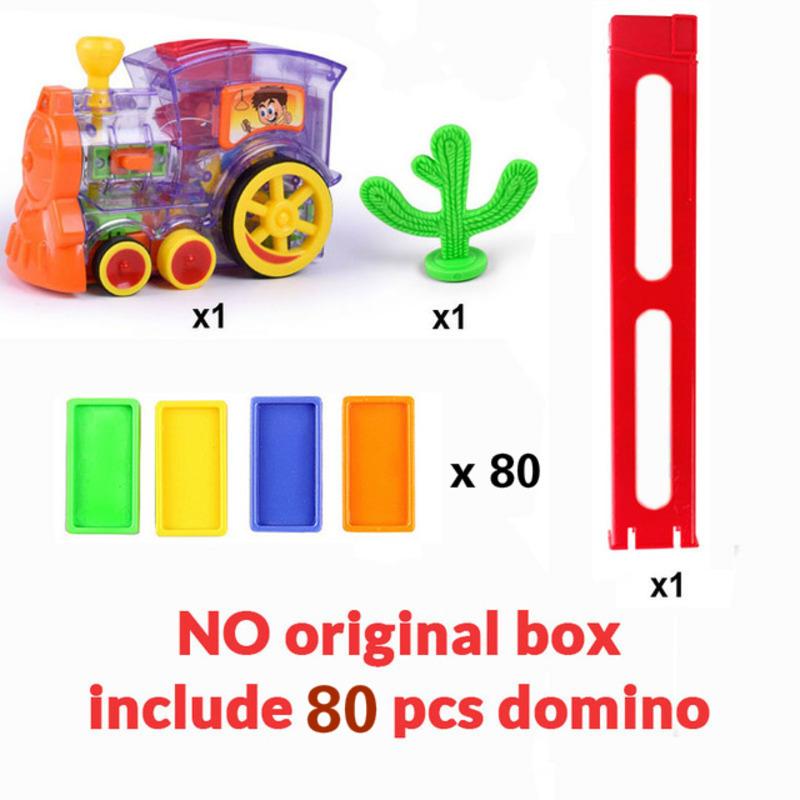 Electric Automatic Laying Domino Brick Train Building Blocks Rocket Toys For Children Colorful Domino Game Educational Toys Gift