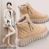 New Snow Boots Fashionable Versatile Thick-soled Medium-top Small Short Boots Women's Boots Children's Winter Velvet Cold-resistant Warm Women's Shoes