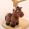 Cute Cartoon Plush Horse Doll Keychain Miniature Stuffed Animal Keyring Bag