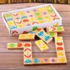 Colorful Wooden Fruit Dominoes Set Educational Logic Strategy Game for Youngsters, Develops Hand Eye Coordination, Ideal Gift for Kids' Day, Christmas