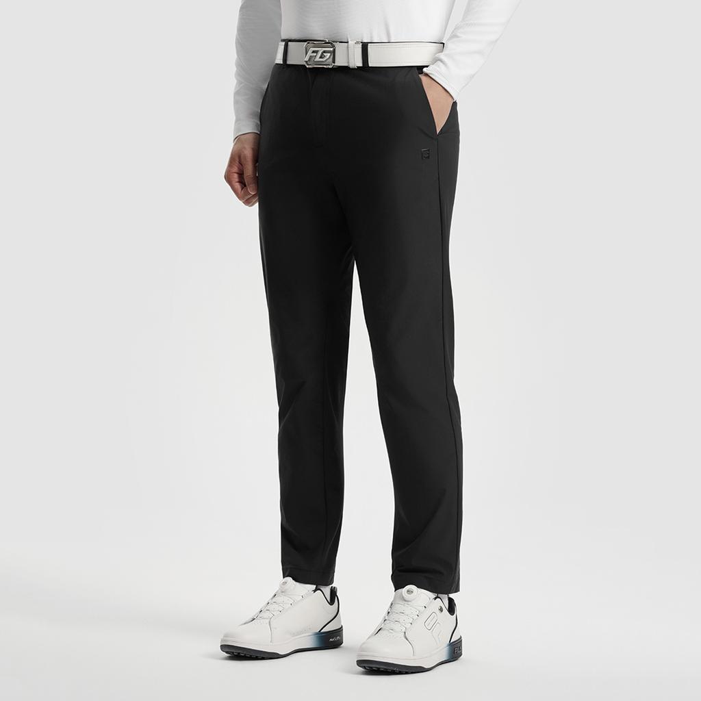 Fila Golf Series Casual Classic Versatile Simple Comfortable Straight Leg Knit Sports Pants Men Bottoms A11M535809F-BK