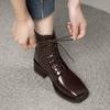 Soft Leather Martin Boots Single Boots European Boots Women'S Thick Heels Are Popular Small Short Boots Today