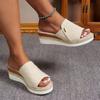 Fashion Women High Heels Thick Bottom Casual Shoes Summer Wedges Sandals Women Platform Open Toe Slippers Outdoor Casual Comfort Slides
