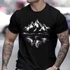Mountain Print Men's T-shirt Summer Outdoor Comfortable Breathable Short-sleeved Top Outdoor Lovers Oversized Men T-shirt