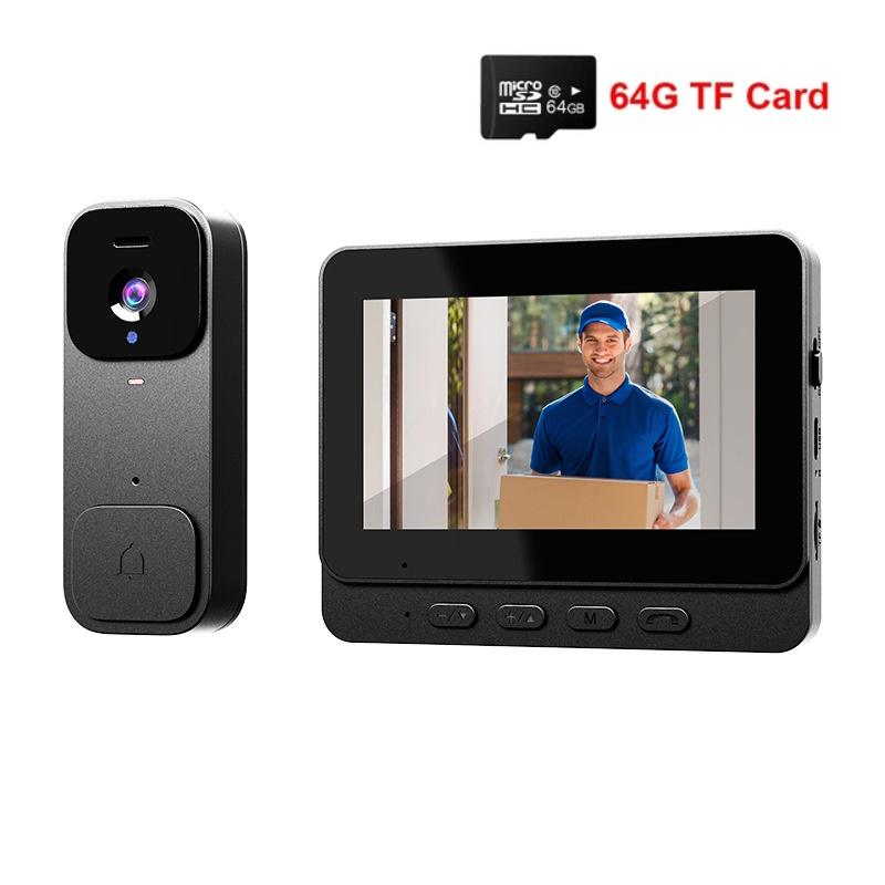 2.4G Wireless Smart Video Doorbell Two-way Intercom 4.3-inch Screen Wifi Doorbell Security System Infrared Night Vision Video Door Bell