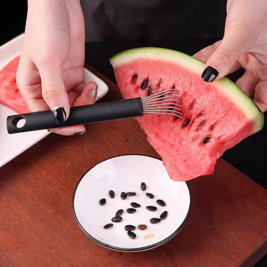 Инструмент для удаления арбуза без косточек с силиконовой ручкой Легкое средство для удаления семян арбуза для детей Сепаратор фруктов из нержавеющей стали Кухонный гаджет