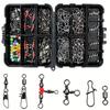 140pcs/set Sea Fishing Accessories Tackle Box Kit Set Jig-Hooks Swivels Clamp