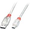 LINDY USB 2.0 A To Mini-B Cable - Transparent - 1m