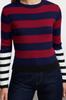 Women's Elegance Style Sweater Black Ribbed Color Block Knitwear Sweater