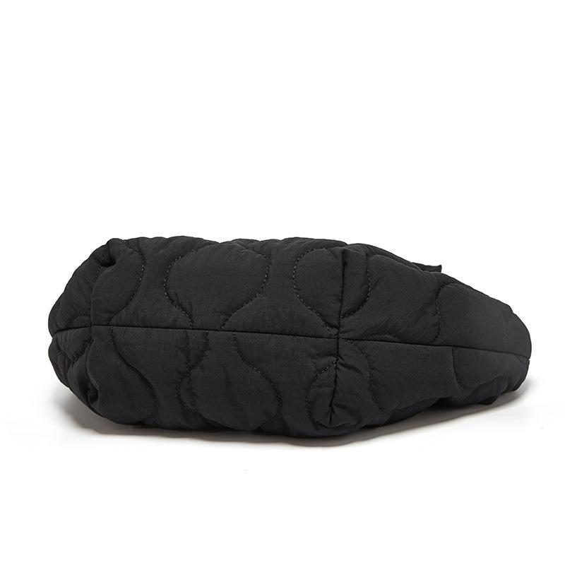 New Soft Dumpling Bag Women's Simple Casual Trend Shoulder Bag Fashion Canvas Down Rhombus Messenger Bag