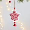 Decorative Christmas Bells Pendants Wood Star Car Ornament  Outdoor Decor