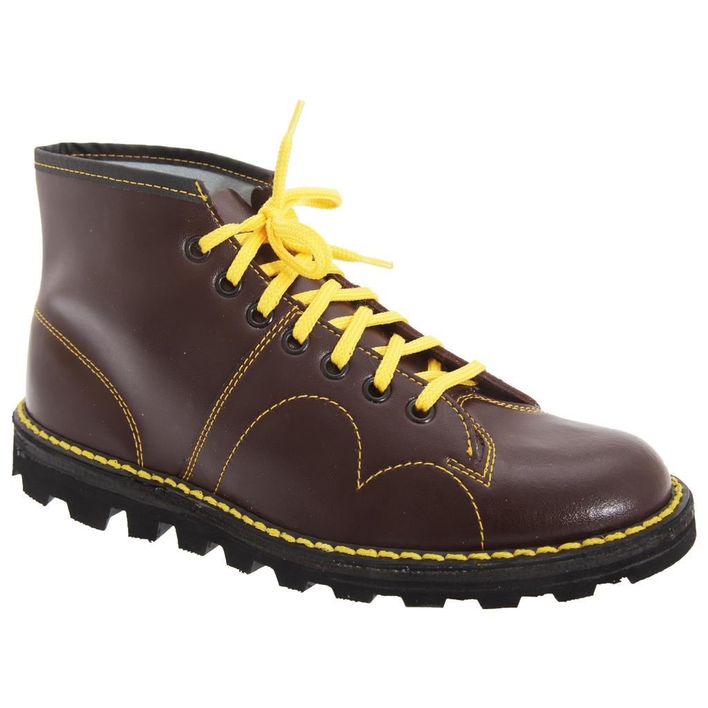 Grafters Mens Original Coated Leather Retro Monkey Boots