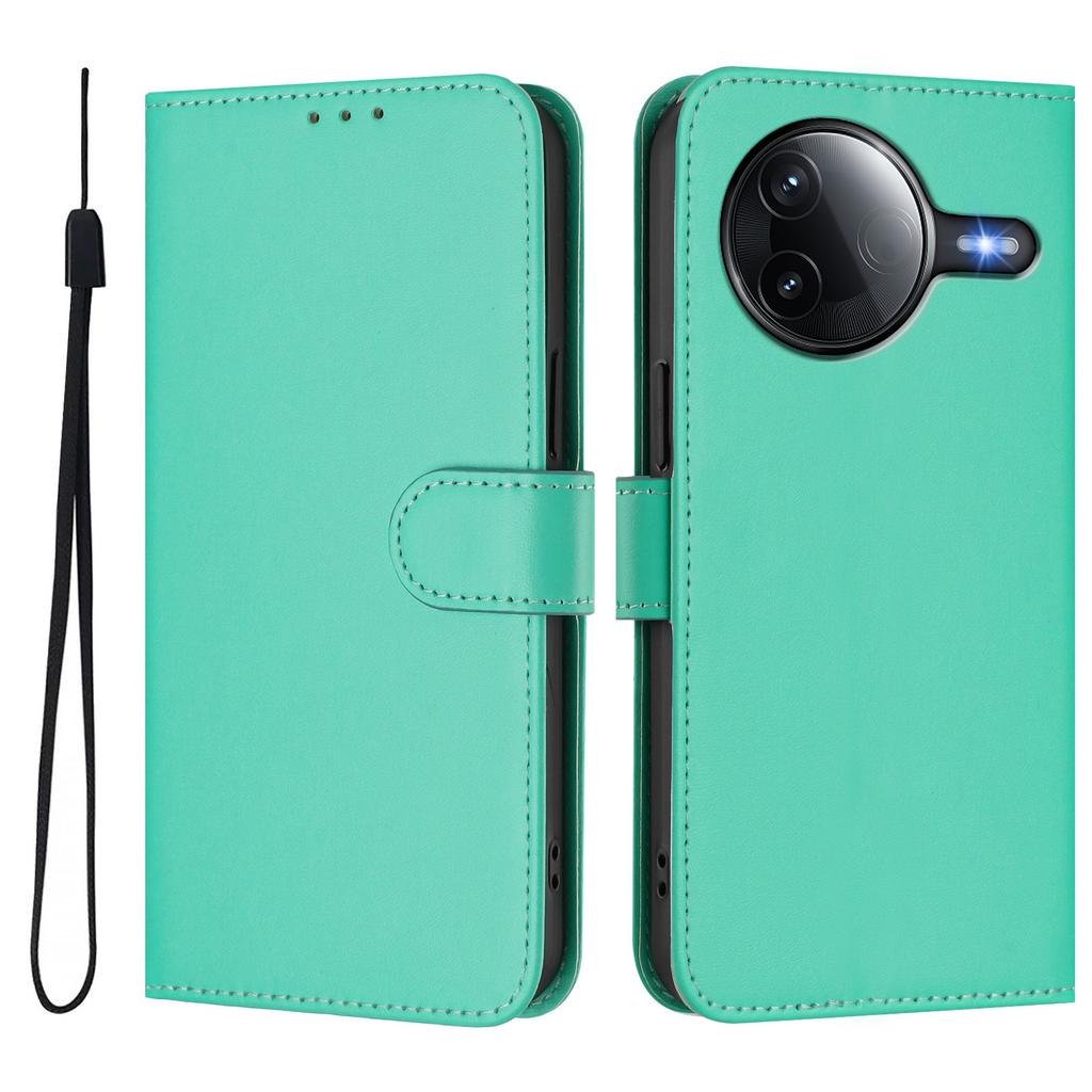 For Xiaomi Poco F7 Pro 5G/Xiaomi Redmi K80 5G/Xiaomi Redmi K80 Pro 5G/Xiaomi Poco F7 Ultra 5G Case Solid Color Wallet Leather Phone Cover with Strap